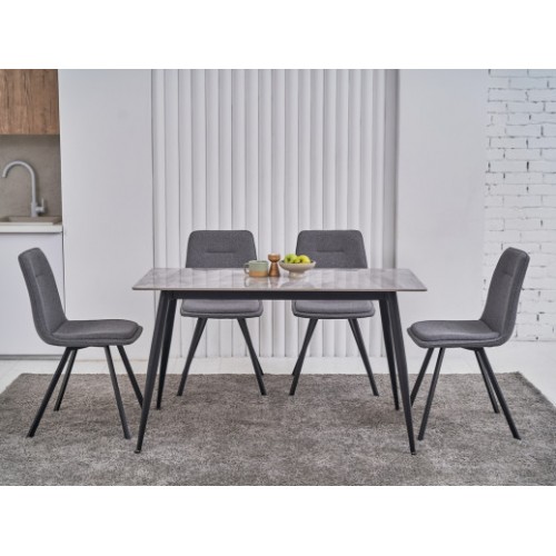 Обеденный керамический стол TM-100 калакатта грей + черный