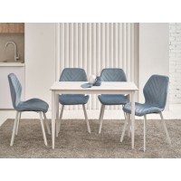 Обеденный керамический стол TM-110 белый мрамор + белый