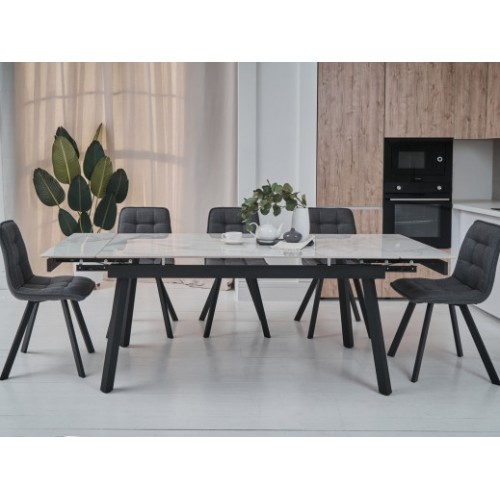 Керамический стол TM-88 вайт клауд + черный