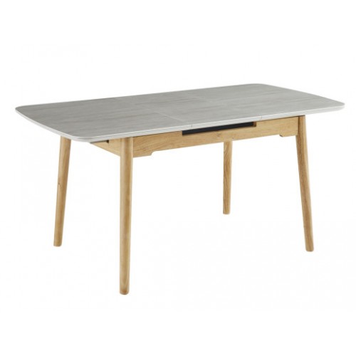 Керамический стол TM-76 травертин матовый + дуб