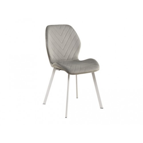 Стул N-54 светло-серый велюр + белый Стул N-54 светло-серый велюр + белый