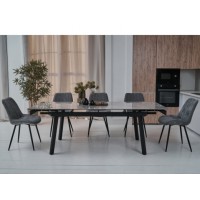 Керамический стол TM-88 ребекка грей + черный