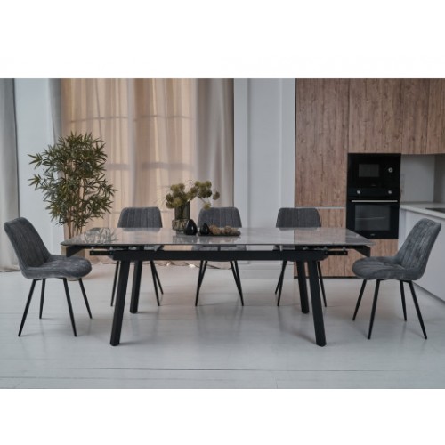 Керамический стол TM-88 ребекка грей + черный