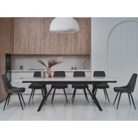 Керамический стол Тео TML-895 бьянко карарра + черный