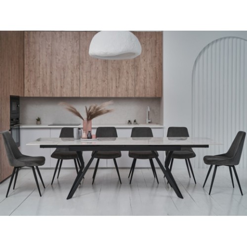 Керамический стол Тео TML-895 бьянко карарра + черный