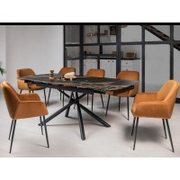 Керамический стол Пино TML-1200-1 пьер блек + чёрный Керамический стол Пино TML-1200-1 пьер блек + чёрный