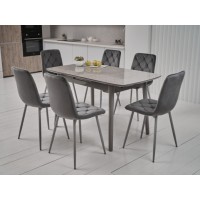 Керамический стол TM-84 калакатта мрамор (серая керамика) + серый