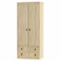 Шкаф 2Д + 2Ш Валенсия Дуб Самоа - Мебель Сервис