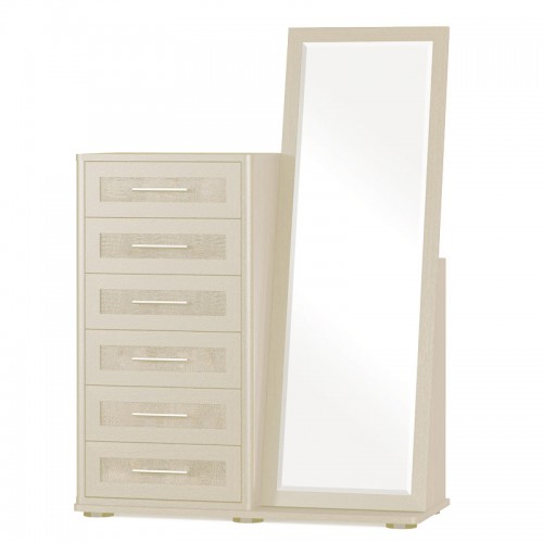 Комод 6Ш зеркало Токио Ясень Светлый - Мебель Сервис